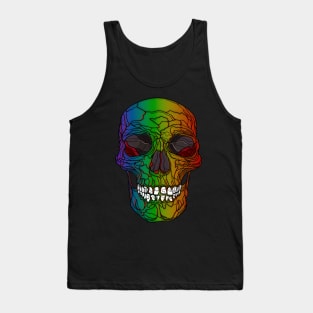 Rainbow Skull Design Tank Top